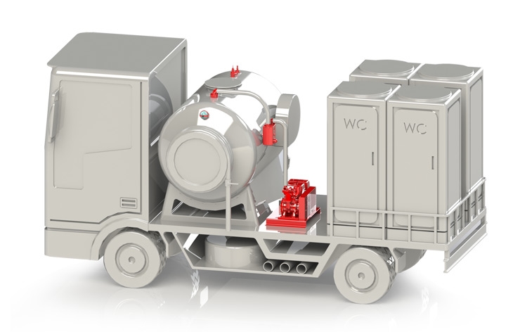 Image application Portable restroom service truck