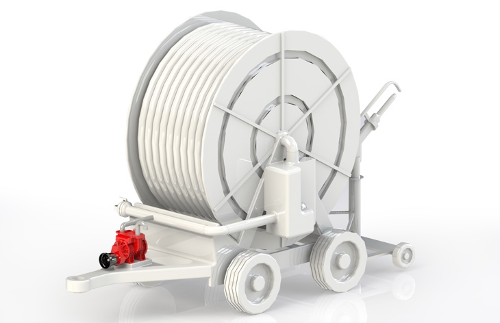 Image application hose reels emptying